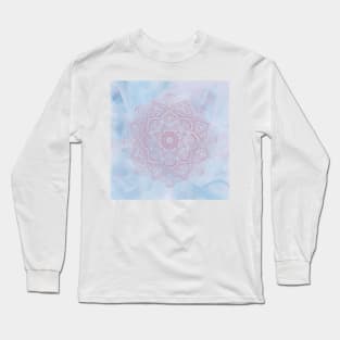 Pink Lotus Blossom Flower Mandala Long Sleeve T-Shirt